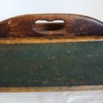 Cutlery Box,  dovetailed construction in original green paint -  19th Century