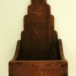 Pine Wallbox with scalloped sides and old dry surface - Circa 1840
Height 13 1/2" Width 6 1/2" Depth 6 1/2"